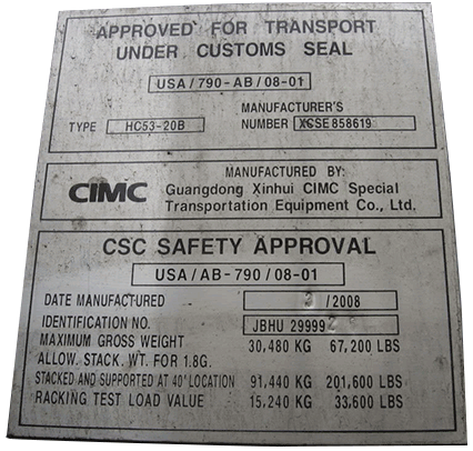 approved for transport under customs seal