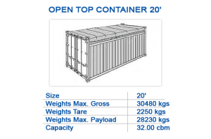 Open top container 20'