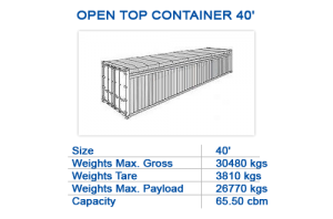 Open top container 40'