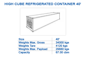 High cube refrigerated container 40'